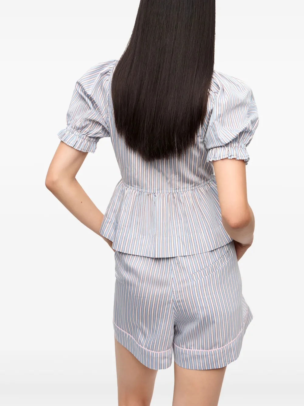 GANNI Gestreept shirt Wit