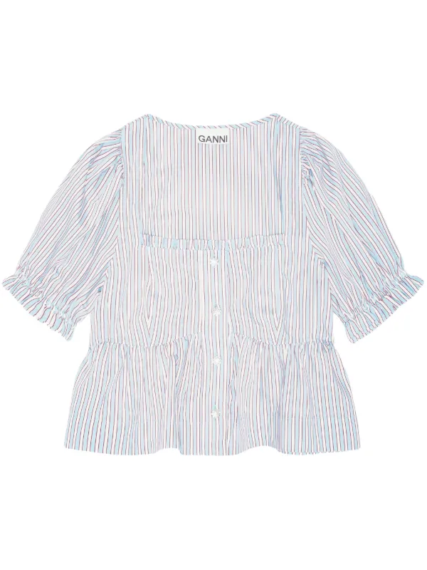 贈り物 GANNI JP FARFETCH | ホワイト | ブラウス ストライプ トップス