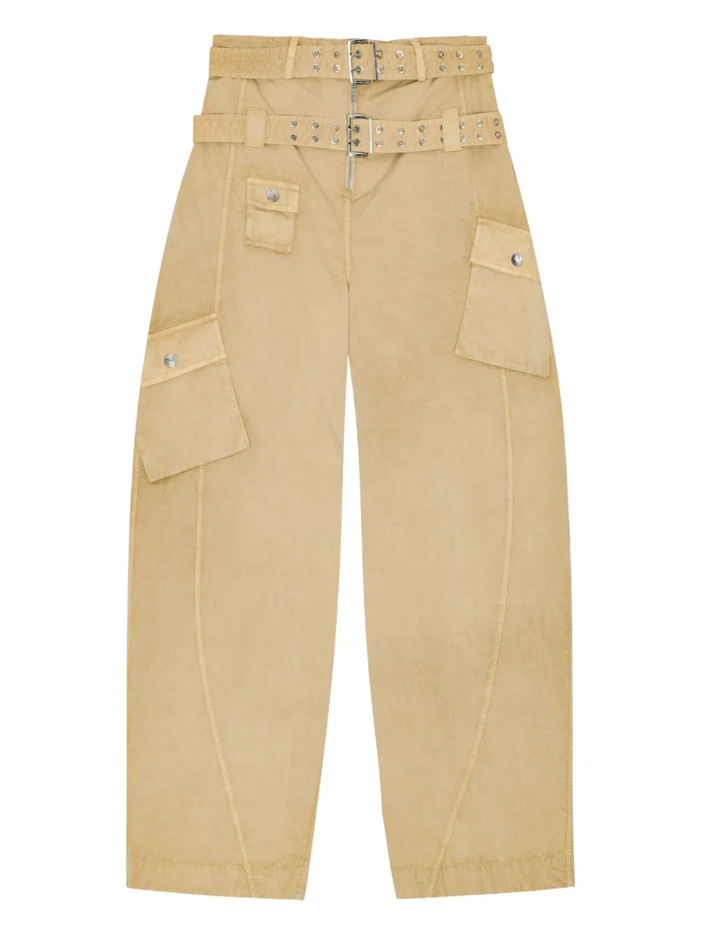 GANNI Broek met cargo zak Beige