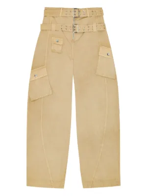 GANNI ドローストリング ストレートパンツ | ニュートラル | FARFETCH JP