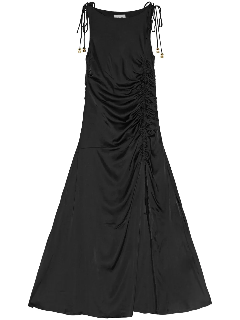 GANNI robe longue à design drapé | noir | Image 1