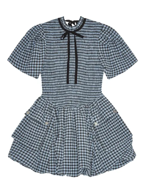 Robe courte à carreaux - GANNI - Modalova