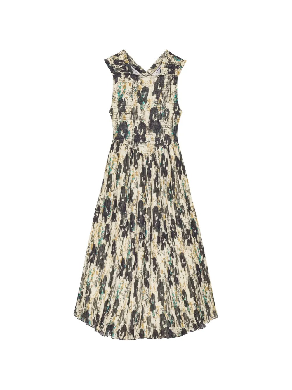 GANNI Jurk met bloemenprint Beige