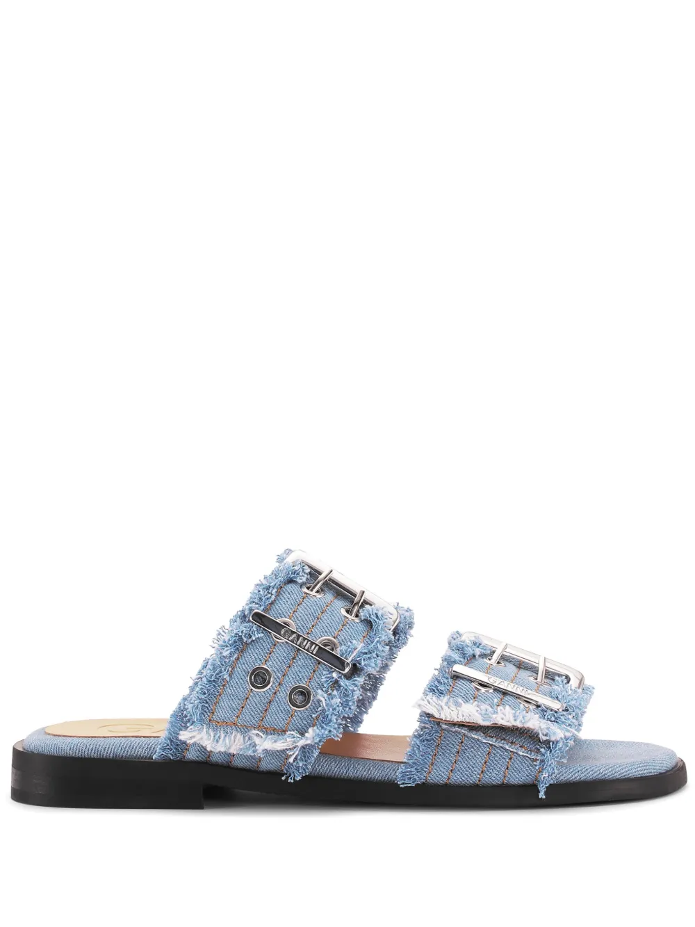 GANNI Feminine denim sandalen Blauw