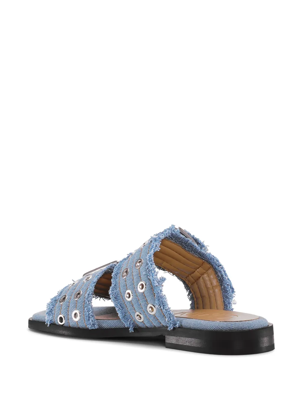 GANNI Feminine denim sandalen Blauw