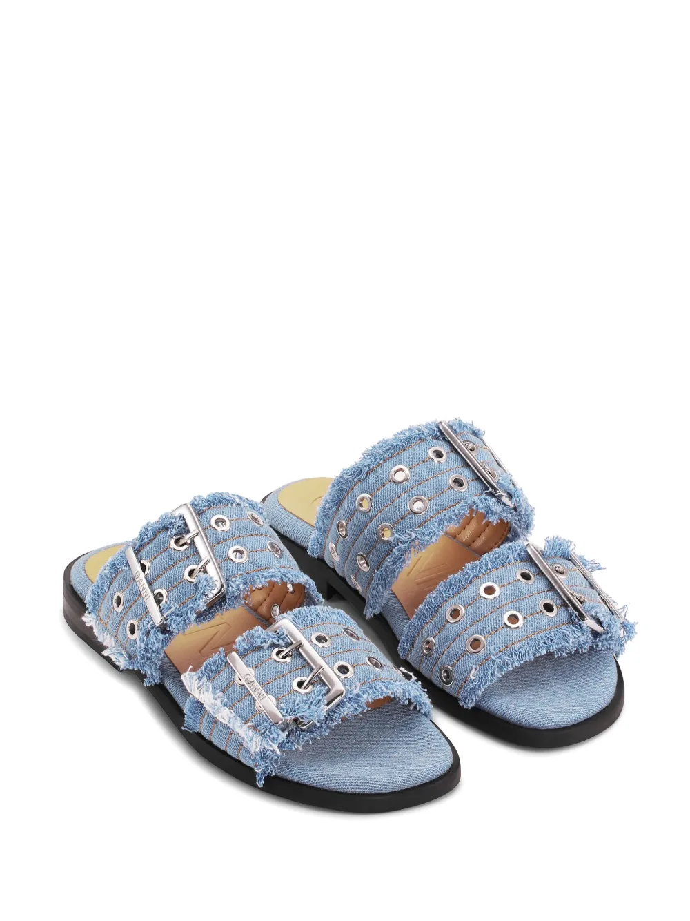 GANNI Feminine denim sandalen Blauw