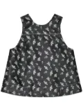 GANNI floral-print top - Black