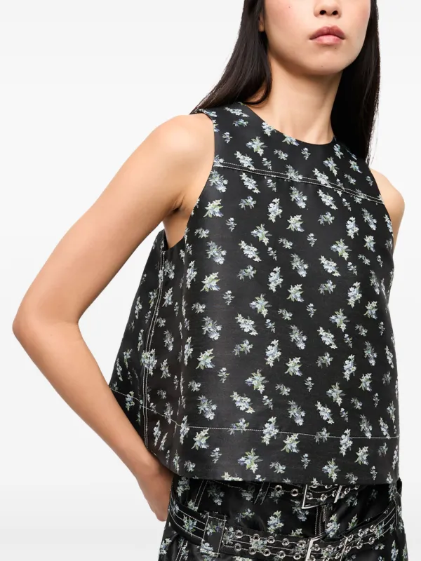GANNI フロラルハタンミティトレス W07416945 277 GANNI フローラル トップ | ブラック | FARFETCH JP