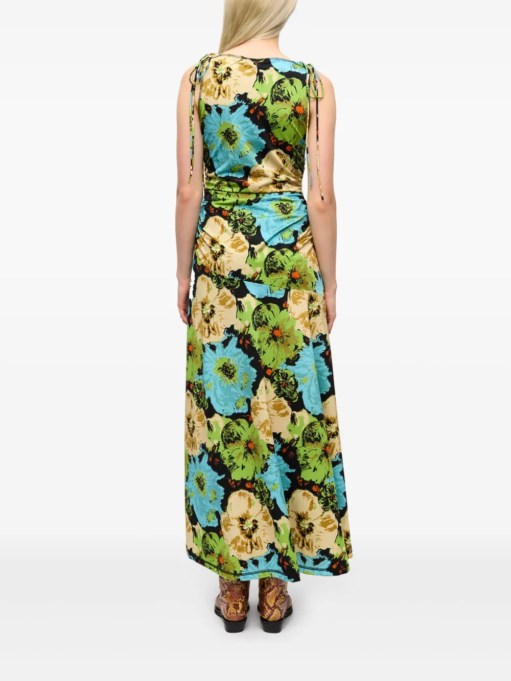GANNI Jurk met bloemenprint Groen