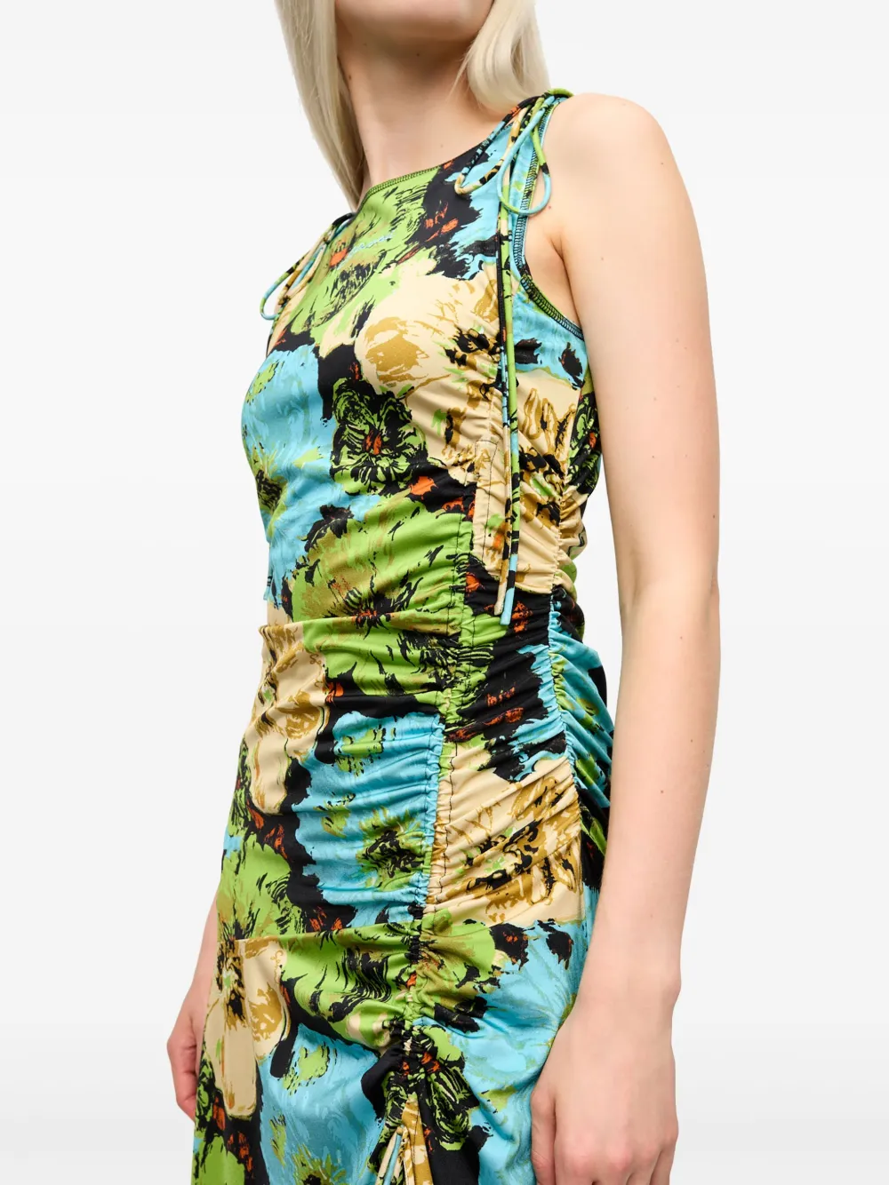 GANNI Jurk met bloemenprint Groen