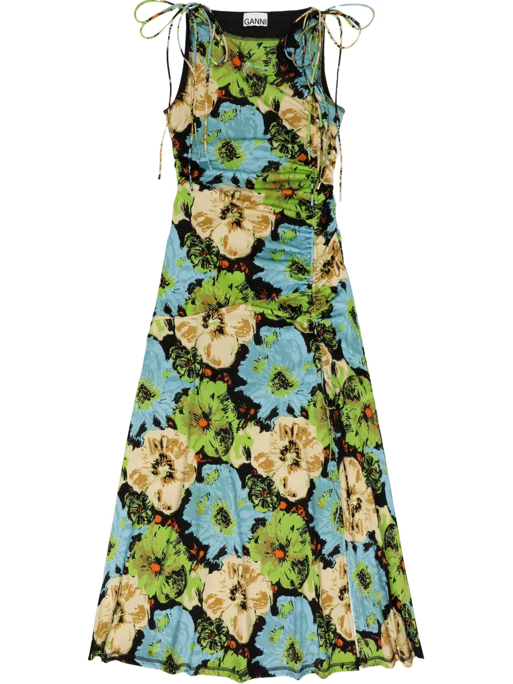 GANNI Jurk met bloemenprint Groen