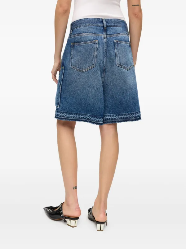 【関税込み】GANNI ブルー ライト デニムショートパンツ GANNI デニムショーツ | ブルー | FARFETCH JP