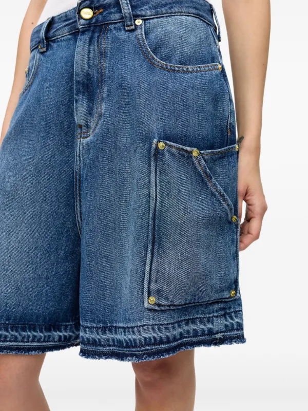 【関税込み】GANNI ブルー ライト デニムショートパンツ GANNI デニムショーツ | ブルー | FARFETCH JP