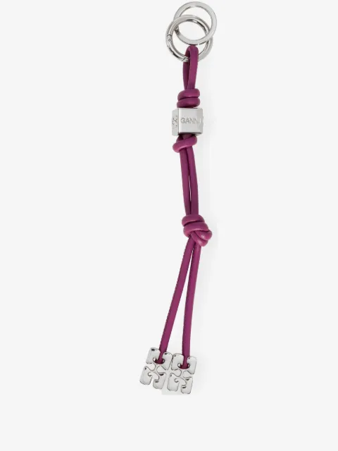 GANNI logo-charm keyring 