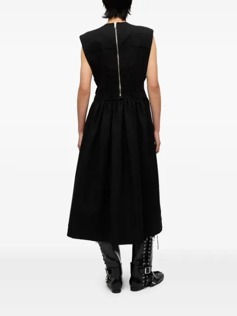 GANNI pleat-detailing midi dress W0390 - 2