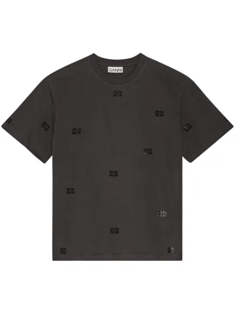 GANNI logo-embellished T-shirt 