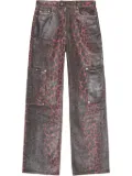 GANNI leopard-print jeans - Red
