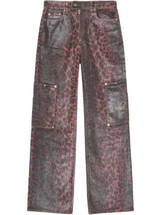 Ganni レオパードデニム GANNI レオパード ジーンズ | レッド | FARFETCH JP