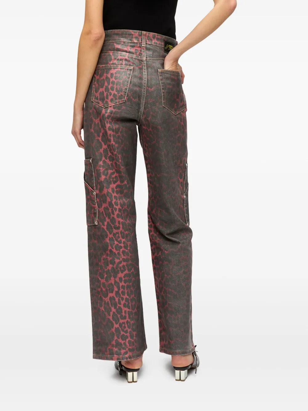 GANNI Jeans met luipaardprint Rood