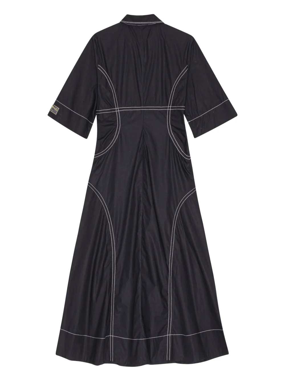 GANNI Contrasting Shirtdress | Black | FARFETCH