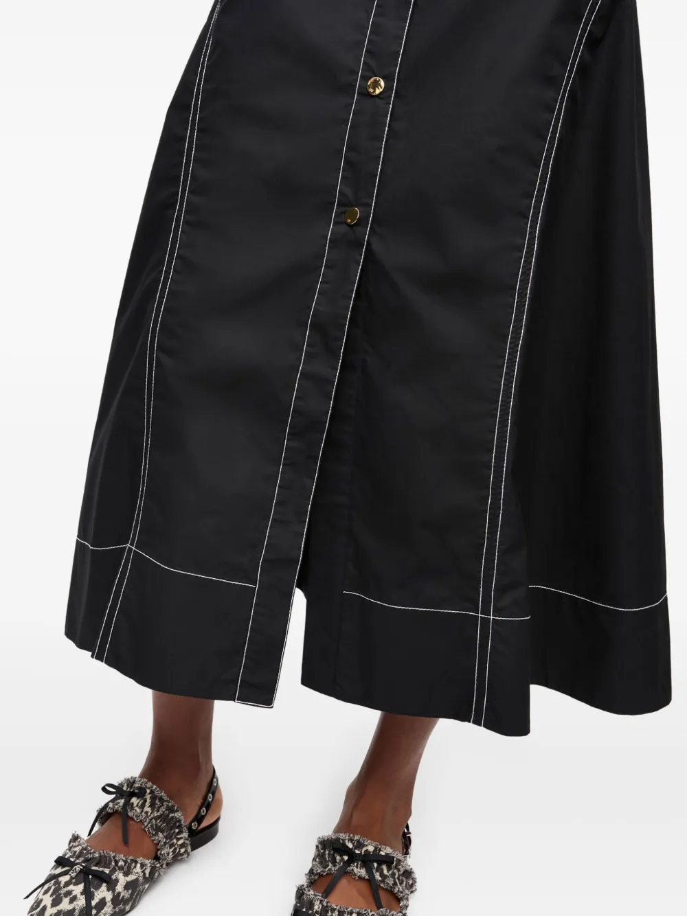 GANNI Blousejurk met contrasterende afwerking Zwart