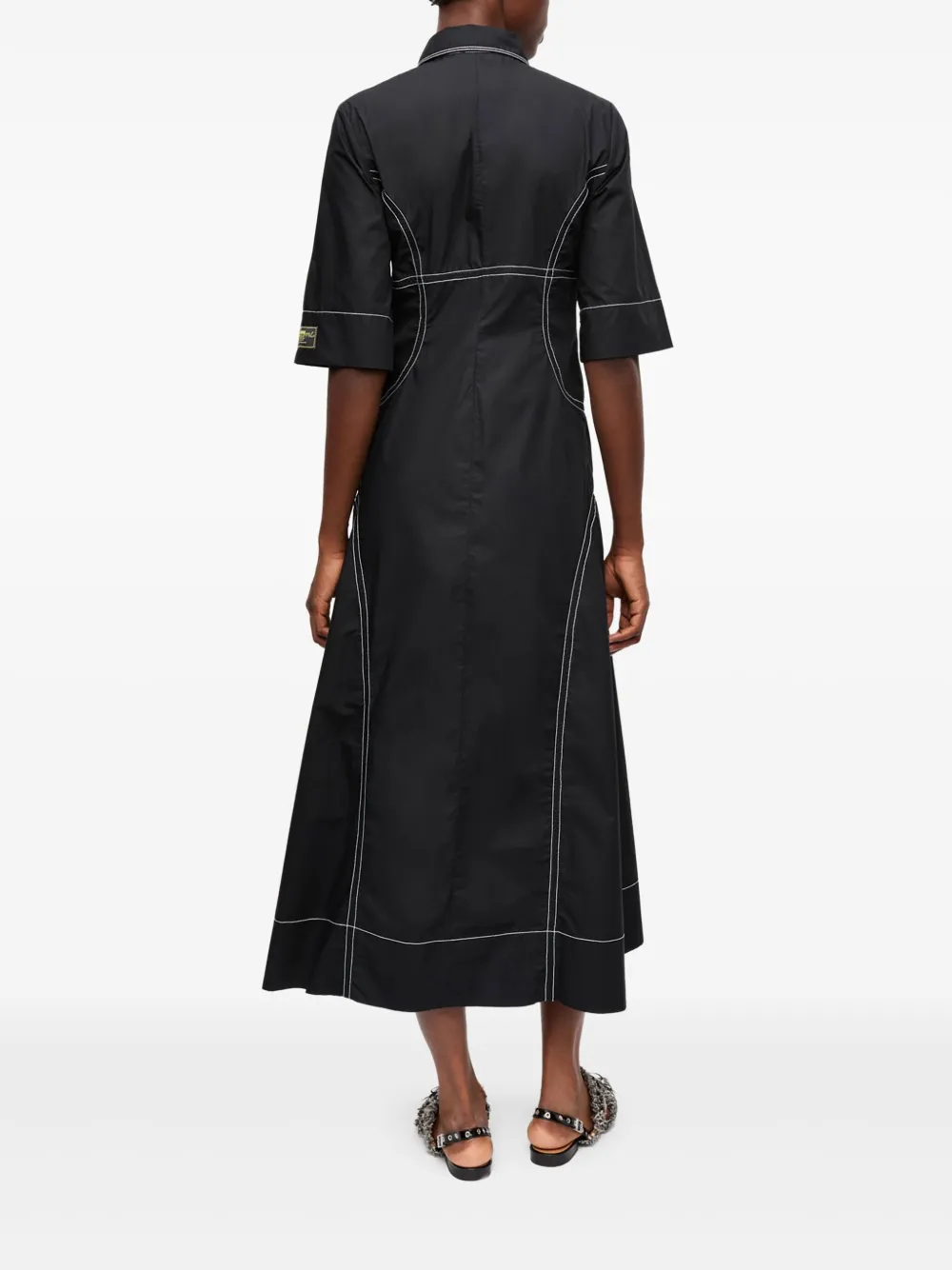 GANNI Blousejurk met contrasterende afwerking Zwart
