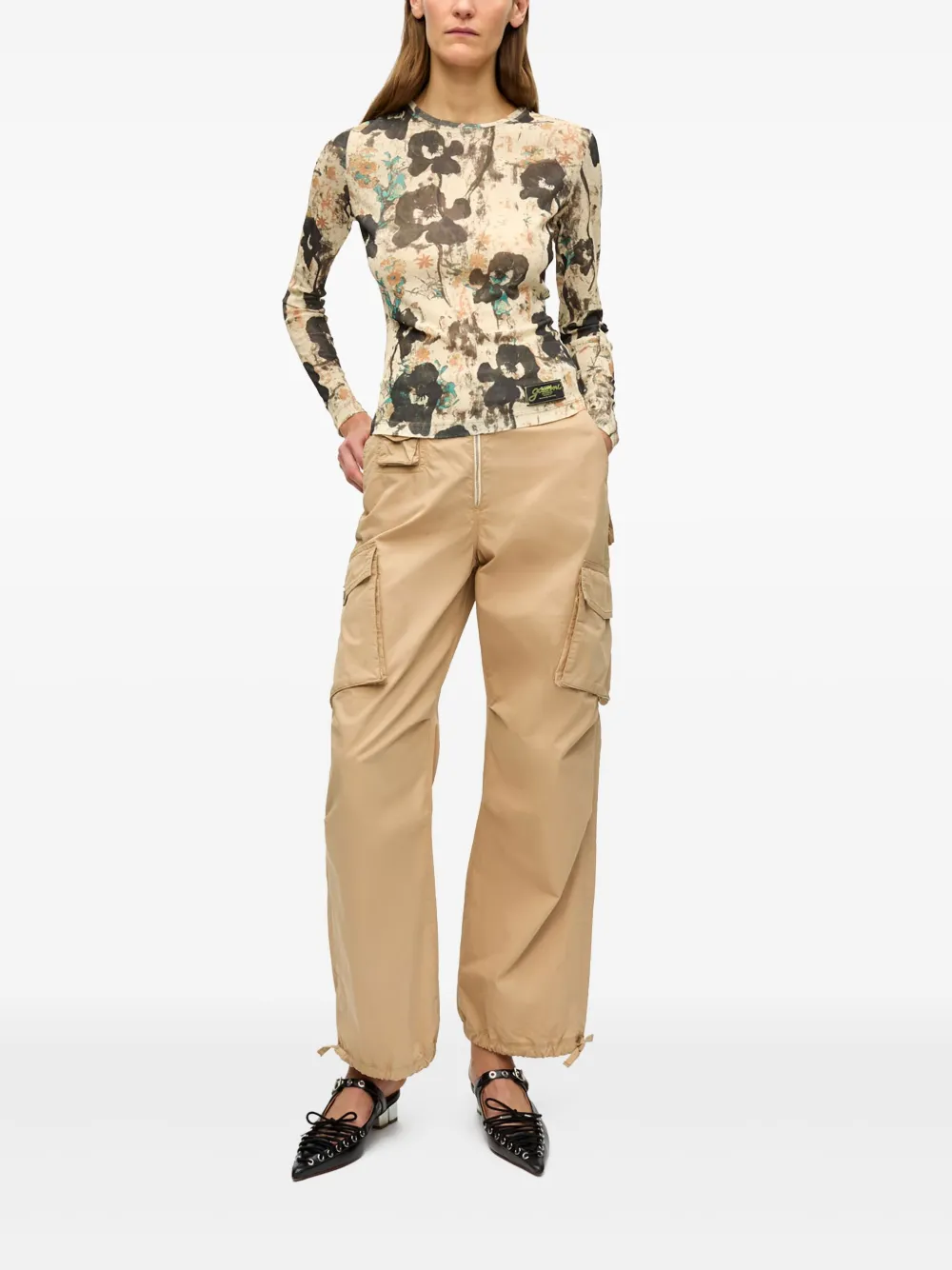 GANNI Cargo broek - Beige