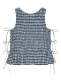 GANNI checkered top - Blue
