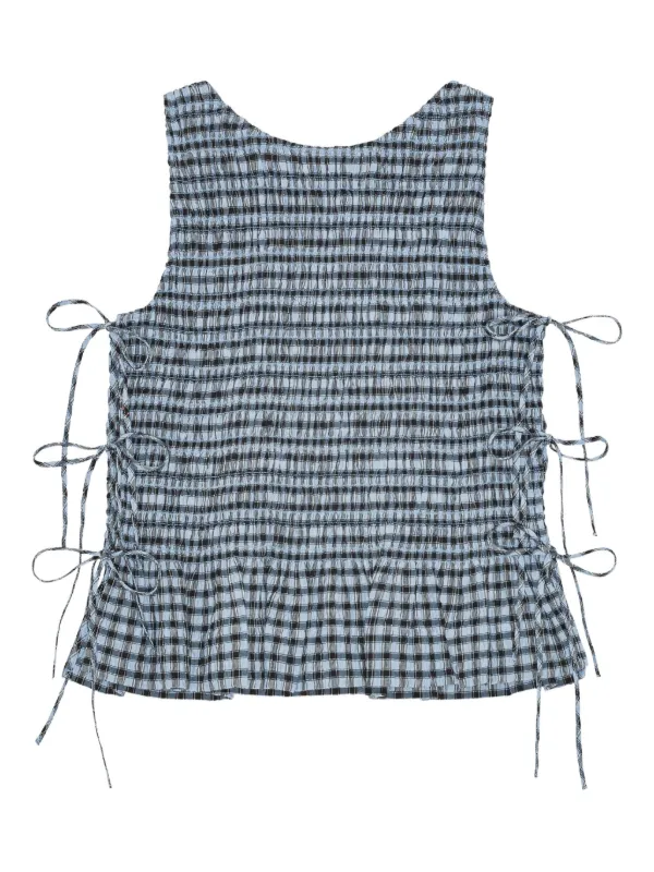 GANNI スキントップ GANNI Checkered Top | Blue | FARFETCH