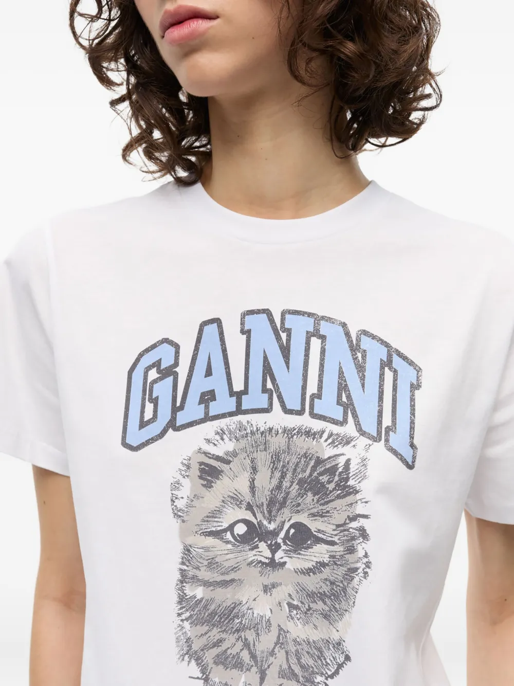 GANNI T-shirt van biologisch katoen Wit