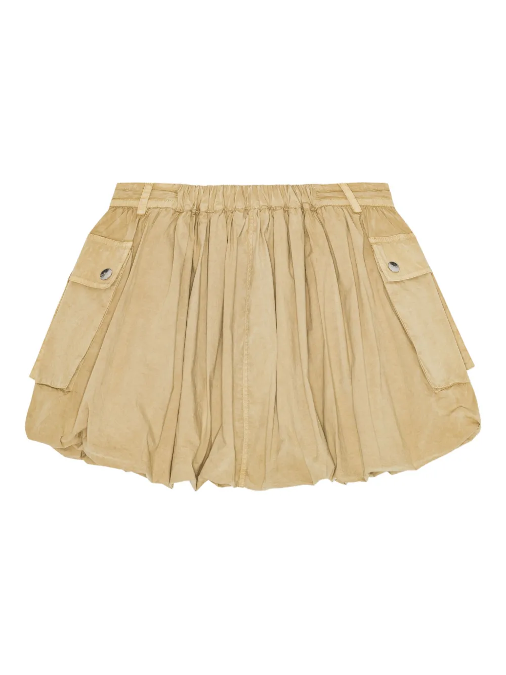 スカート GANNI Woman Skirt Beige J1477 886 Gathered cotton and linen maxi skirt in beige - Ganni