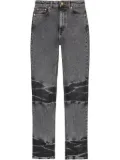 GANNI whiskering-effect straight-leg jeans - Black