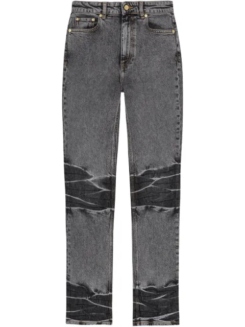 GANNI whiskering-effect straight-leg jeans