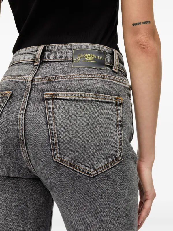 GANNI ストレートジーンズ | ブラック | FARFETCH JP