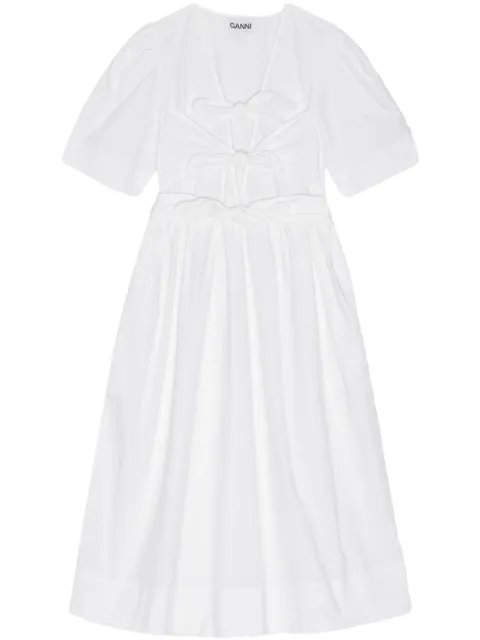 GANNI bow-detailing dress