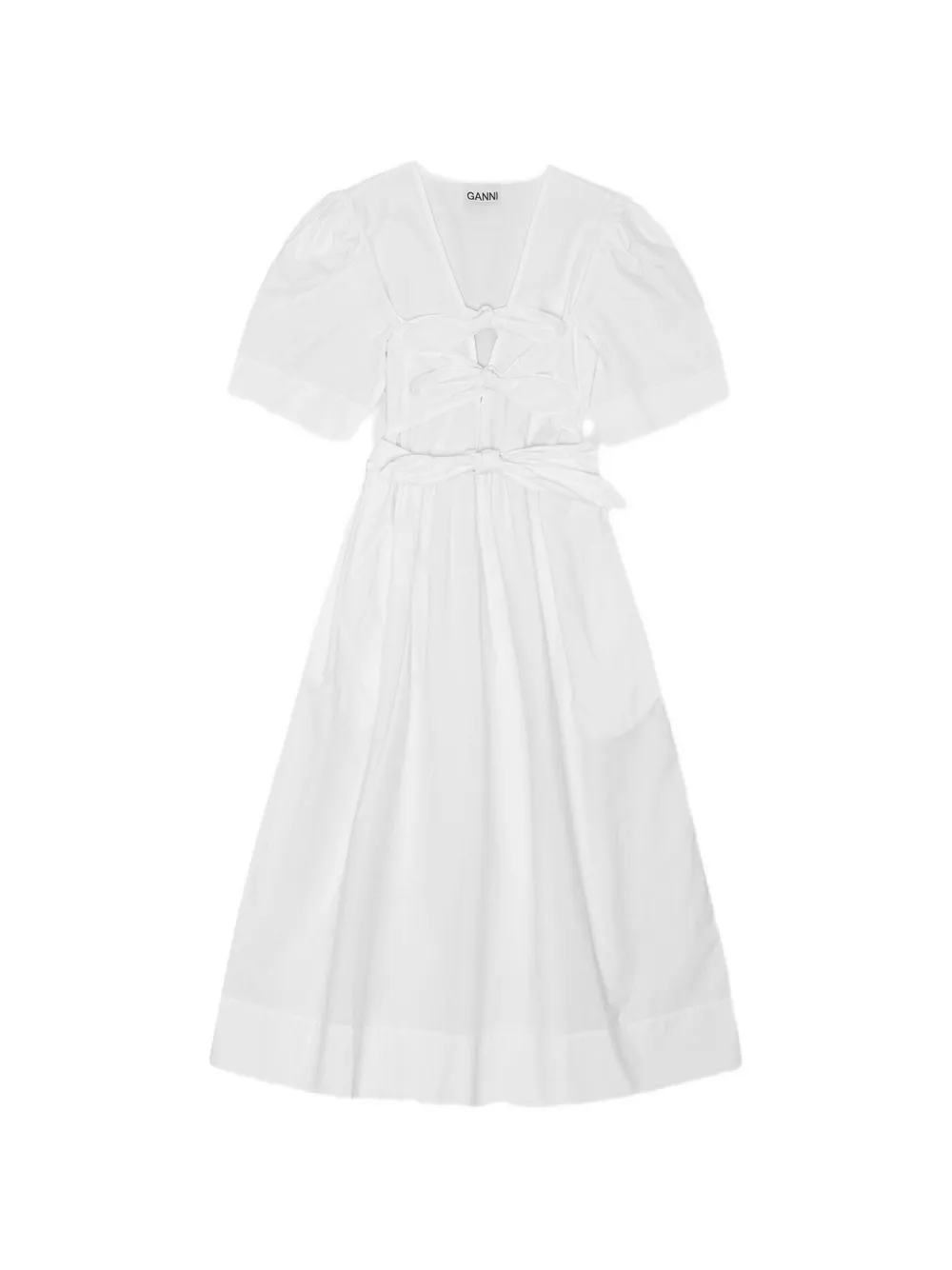 GANNI Abito con fiocco - Bianco