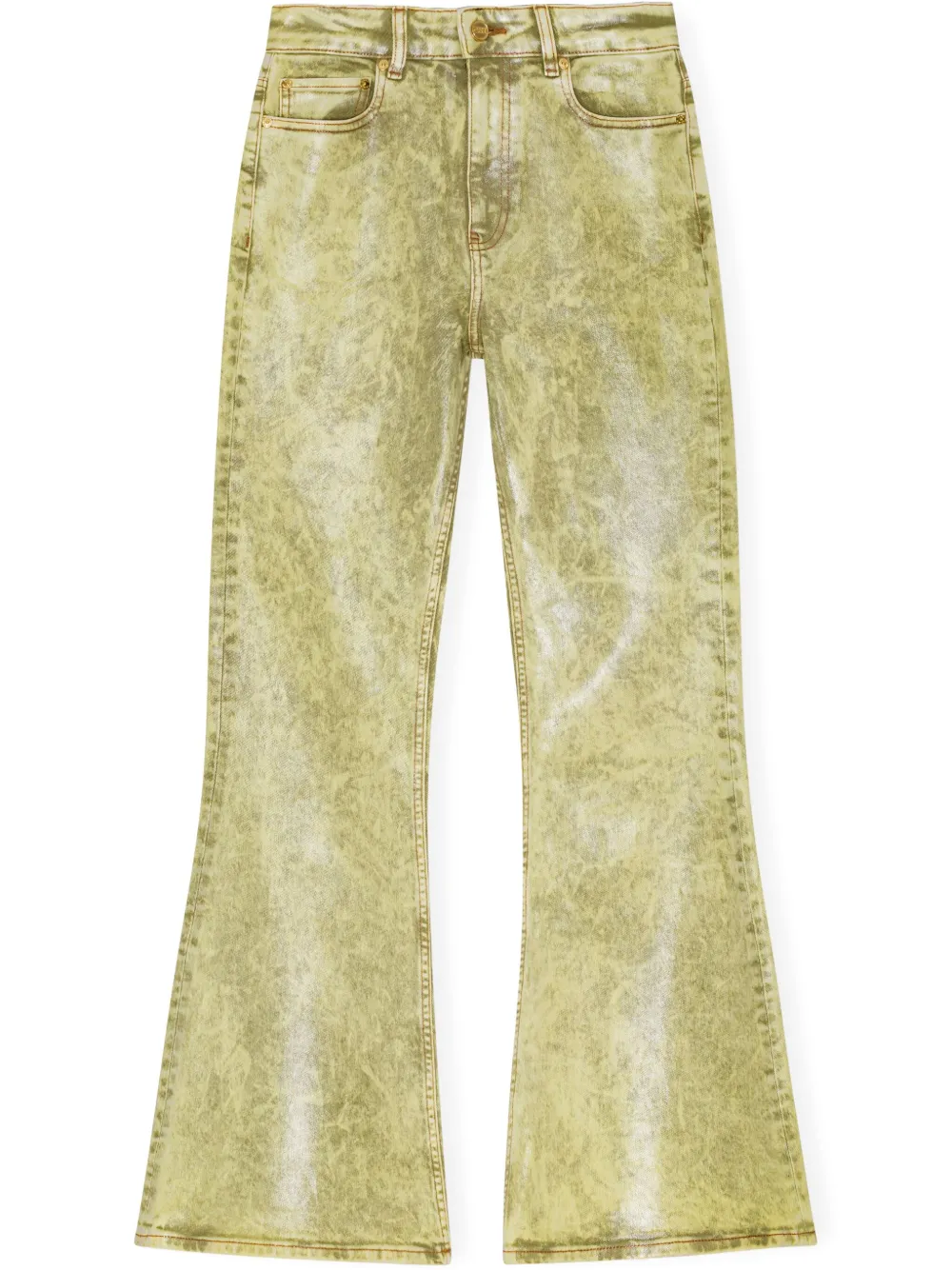 GANNI Jeans met gebleekt effect Groen