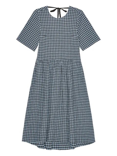 GANNI checked seersucker midi dress