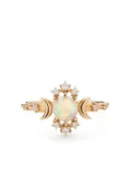 SOFIA ZAKIA 14kt yellow gold Wandering Star opal and diamond ring