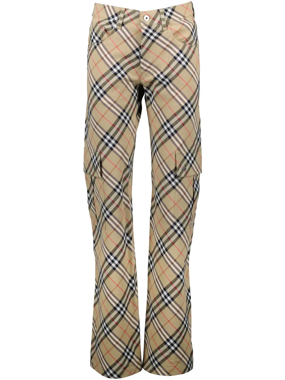 Burberry Geruite broek Beige