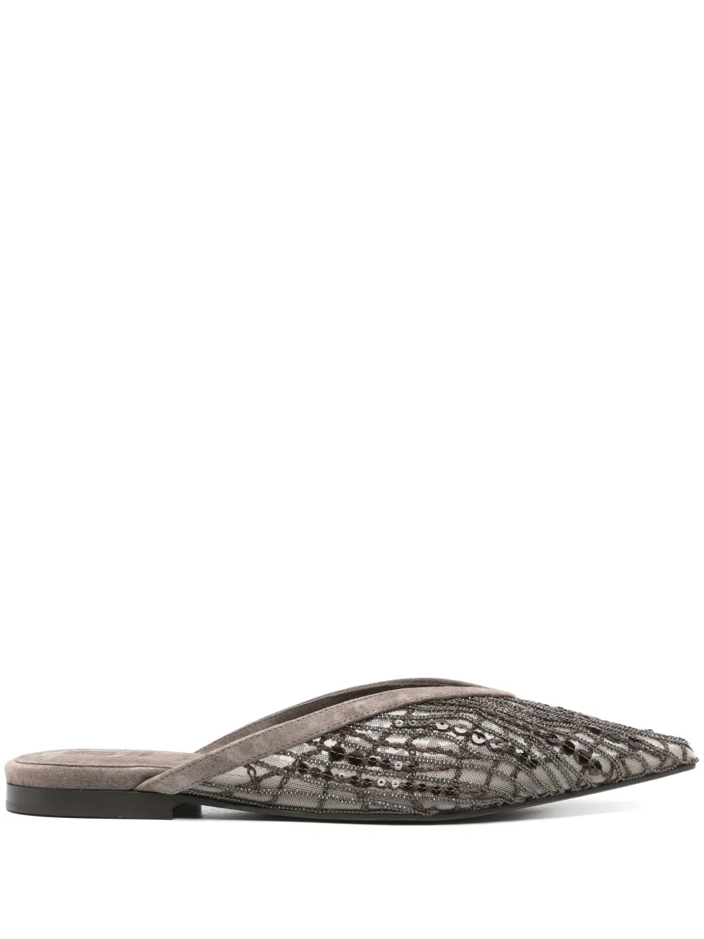 Brunello Cucinelli mules plates à sequins | marron | Image 1