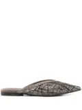 Brunello Cucinelli sequin-embellished flat mules - Brown