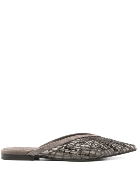 Brunello Cucinelli sequin-embellished flat mules 