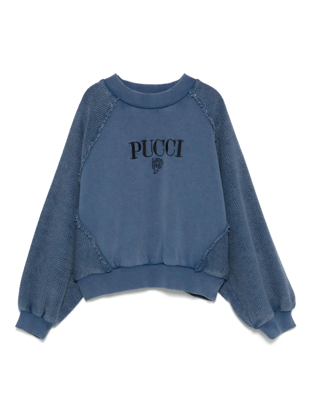 PUCCI Junior Sweater met geborduurd logo Blauw