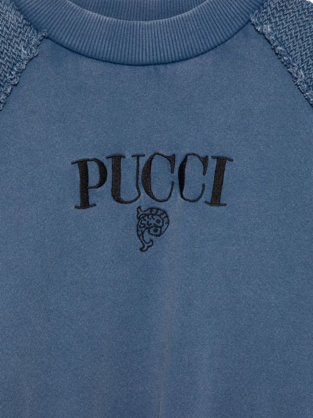 PUCCI Junior Sweater met geborduurd logo Blauw