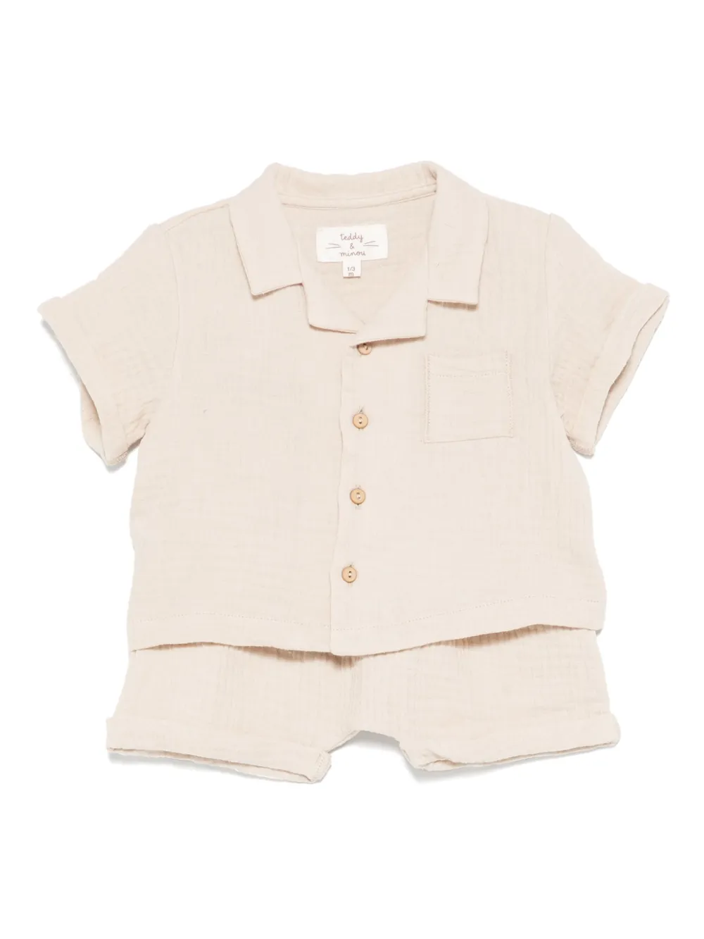 TEDDY & MINOU seersucker shorts set | Neutrals | Image 1