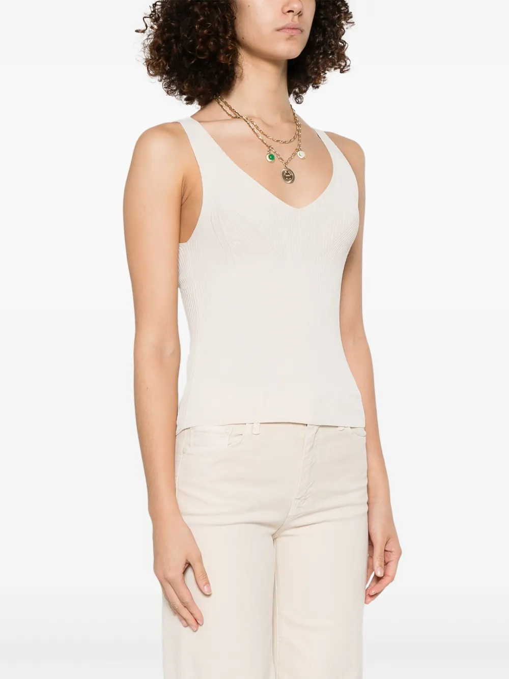 Iceberg Ribgebreide tanktop Beige