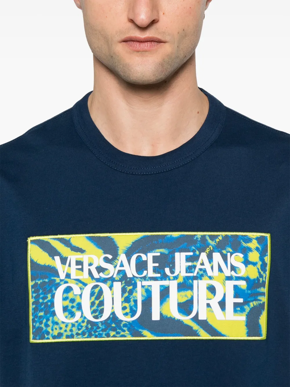 Versace Jeans Couture T-shirt met logopatch Blauw