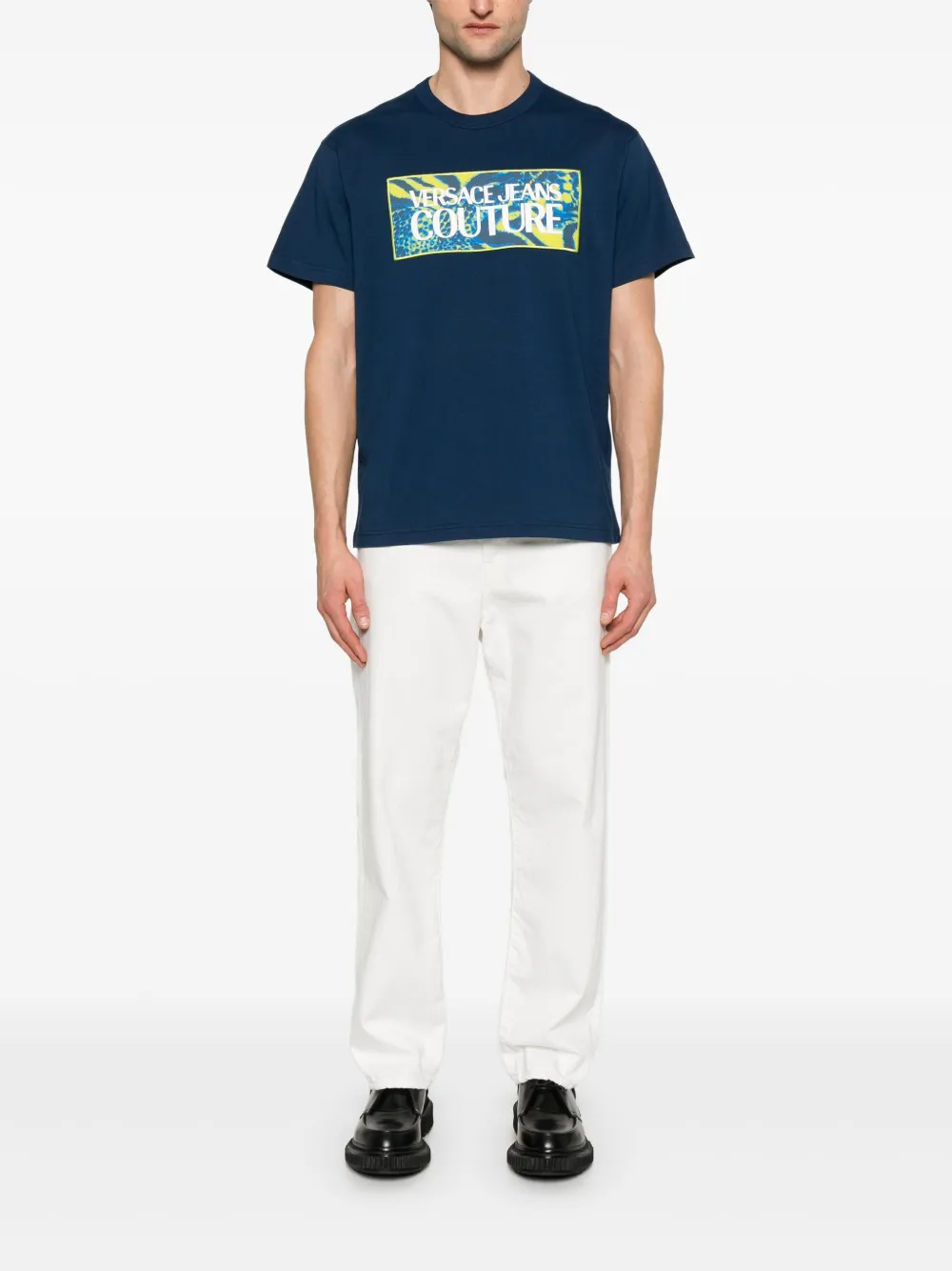 Versace Jeans Couture T-shirt met logopatch - Blauw