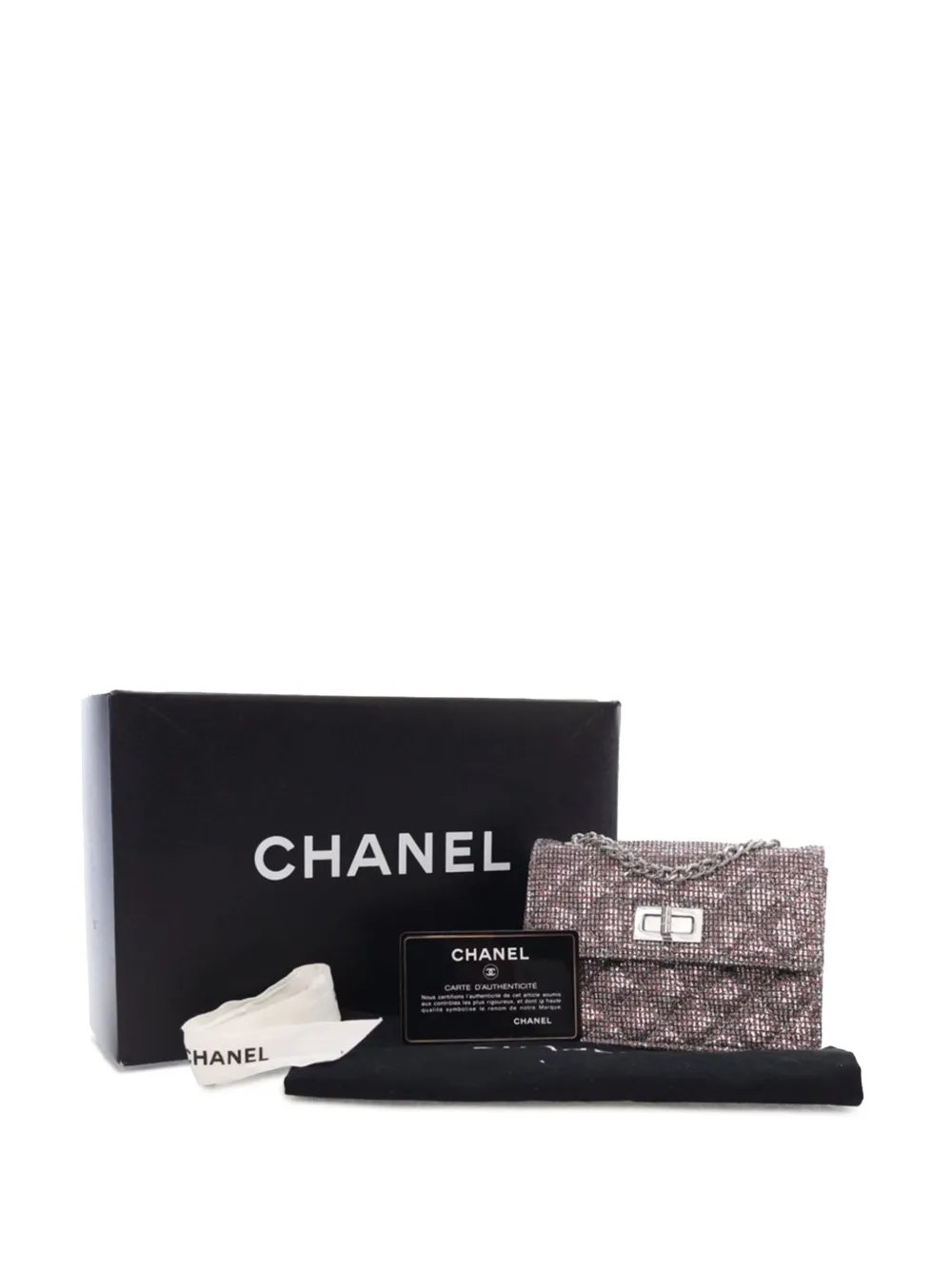 CHANEL Pre-Owned 2010-2011 Mini Canvas Reissue 2.55 Flap crossbodytas met glitters - Rood